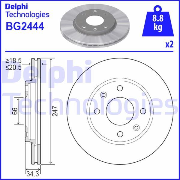 FREN DISKI ON (4D 247MM) P306 P106 P206 94- - DELPHI - OEM 424996