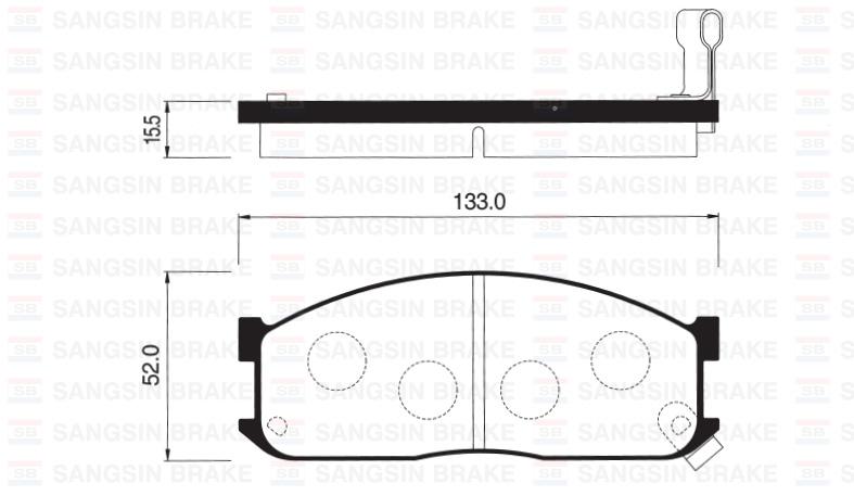 ÖN FREN BALATA MAZDA E2200 2.2L R2 RF 91-> / KIA BESTA 2.2L R2 92-98 / BONGO 2.7L J2 SD 97-04 - SANGSIN - OEM 0K71E3328Z