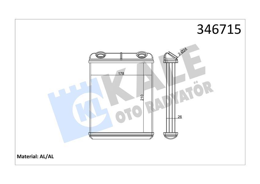 KALORİFER RADYATÖRÜ BRAZİNG LAGUNA II (AC+KLİMASIZ) (210x184x26) - KALE - OEM 7701206524