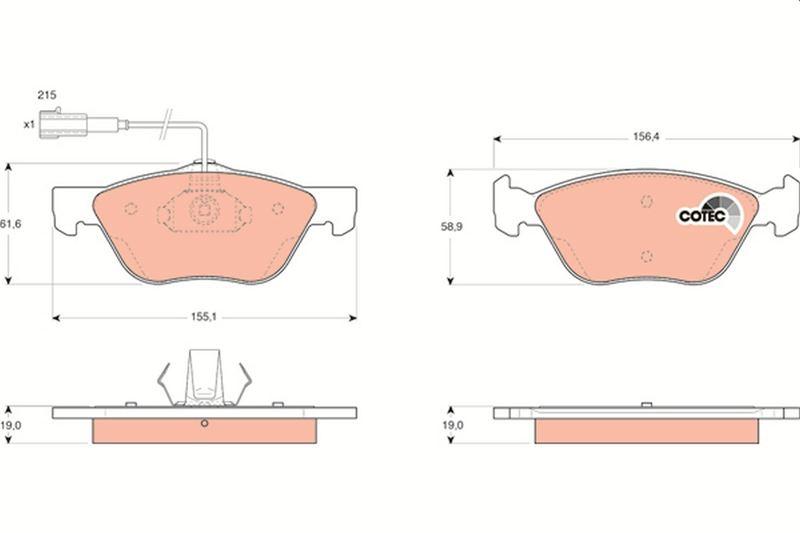 ON FREN BALATASI MAREA 2.0 WEEKEND-COUPE 2.0I 96-98-ALFA ROMEO 145-146-156 FISLI - TRW - OEM 9951217
