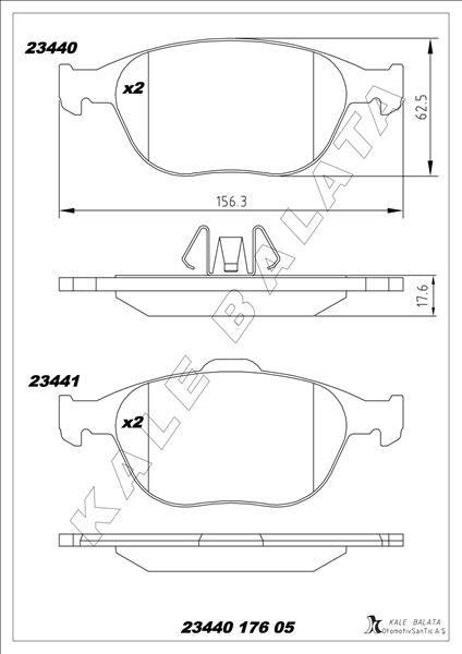 ON FREN BALATASI CONNECT 1.8TDCI 02>14 - KALE - OEM 2T1J2K021AA
