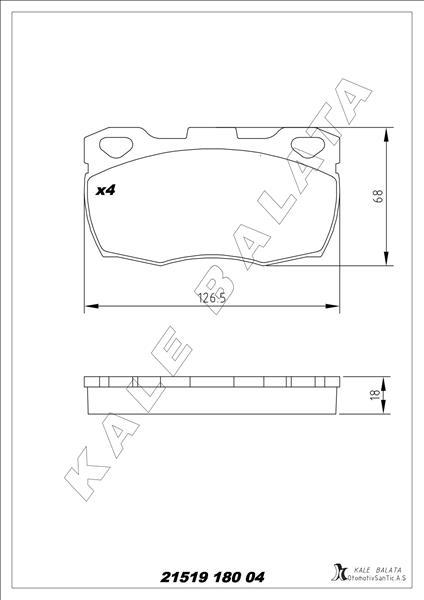 BALATA ÖN DEFENDER 110-2.5 90 TDİ 90-95 - KALE - OEM RTC5574