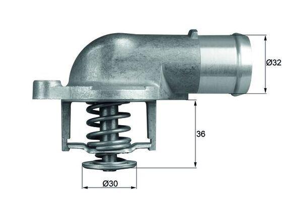 TERMOSTAT (87 ºC) VOLKSWAGEN TRANSPORTER T5 25 TDI AXE AXD - MAHLE TERMOSTAT - OEM 070121114