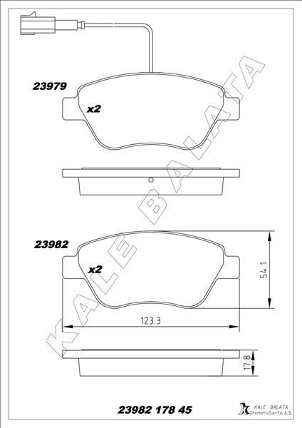 ÖN BALATA DOBLO 1.3-1.6-1.9 JTD 02=> FIORINO 1.3-1.4 MTJ 08=> FIAT 500 1.4 07=> - KALE - OEM 7364636
