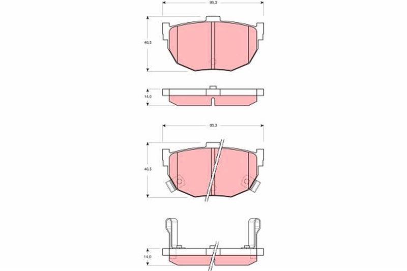 FREN BALATASI ARKA 85 mm HYUNDAI ELANTRA 2.0.1.8.1.6 00 - - TRW - OEM 583022DA10