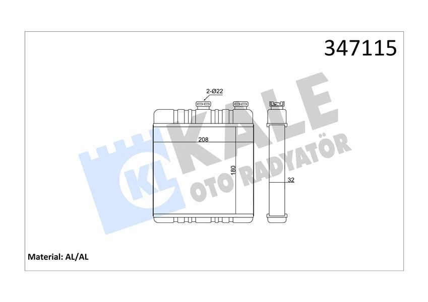 KALORİFER RADYATÖRÜ ASTRA G-ZAFIRA(206x180x32) - KALE - OEM 1618142