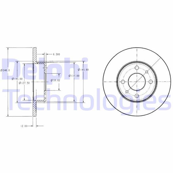 FREN DISKI ON (4D 240 MM) FIORINO UNO TEMPRA SAHIN 2000 - DELPHI - OEM 5961814