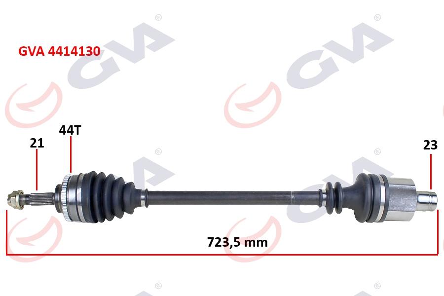 KOMPLE AKS SAĞ CLIO II 1.5DCI (98-05) ABS`Lİ (44DİŞ)(728mm) (YAYLI) - GVA - OEM 8200240430