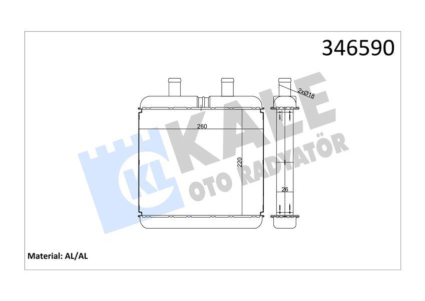 KALORIFER RADYATORU IVECO DAILY III KALORIFER BRAZING (812340) (AL/BRZ) - KALE RADYATOR - OEM 504026720