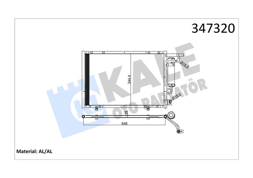 KLIMA RADYATORU FORD COURIER 1.5TDCI 14> FORD KA 1.2 VTI 16> (KURUTUCU ILE) - KALE RADYATOR - OEM ET7119710BA