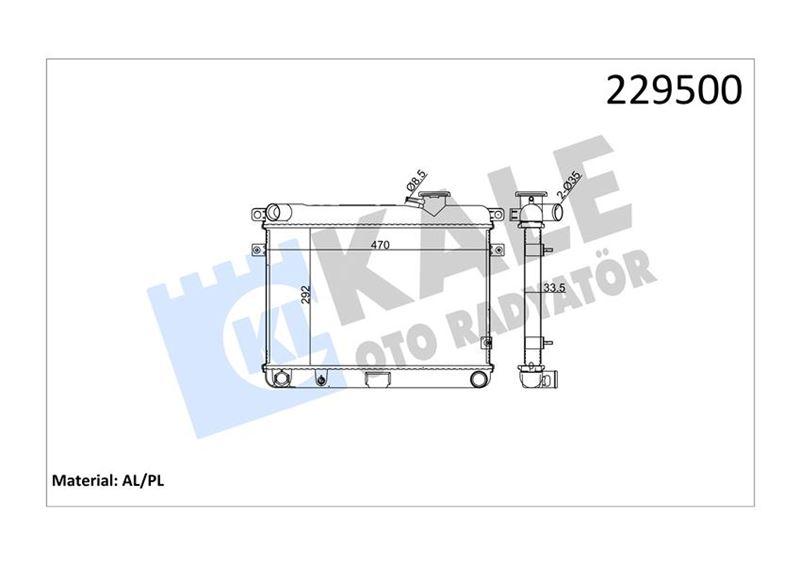 RADYATÖR M131 EM-YM (470x292x34) (2 SIRA AL+PL SİSTEM) - KALE - OEM 850080770