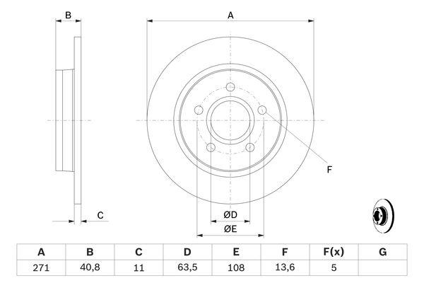 FREN DISKI ARKA 271mm FOCUS III 11> - BOSCH - OEM BV612A315BA