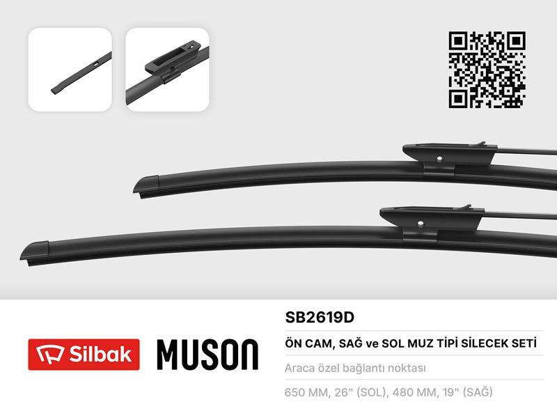 SİLECEK SÜPÜRGESİ TAKIMI 650 MM / 480 MM FIAT FİORİNO 08> SCUDO 22> PSA NEMO-BIPPER 09> - SILBAK - OEM 55179973
