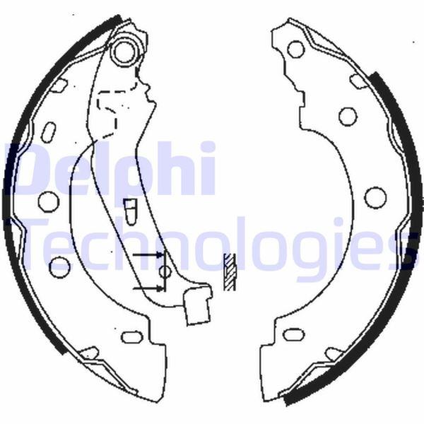 PABUCLU BALATA (203X39MM) KANGOO 03- - DELPHI - OEM 7701205523