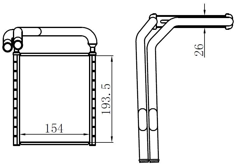 KALORİFER RADYATÖRÜ HYUNDAI ACCENT BLUE 11=> (120X194X26) (OTO.-MEK.)  #### - ORIS - OEM 971381R000
