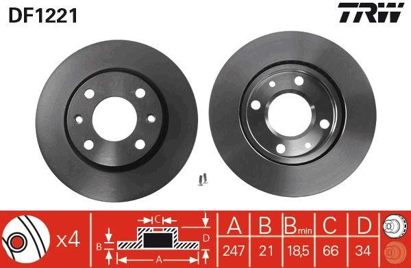 FREN DISKI ON 4D 247 mm PEUGEOT P106 I II P205 P206 P206+ P306 P309 CITROEN XSARA SAXO - TRW - OEM 4246.A7