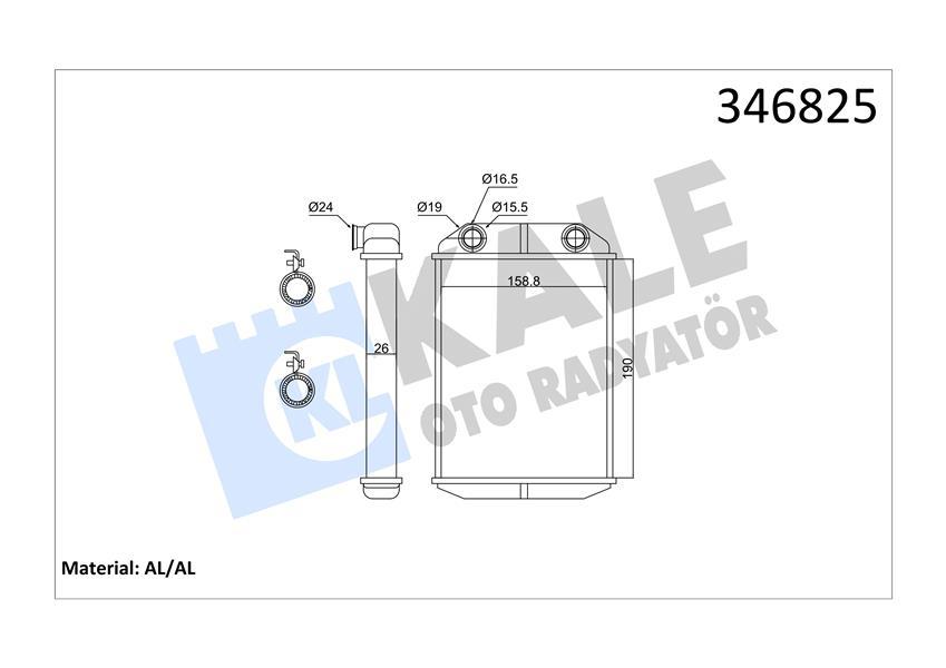 KALORİFER RADYATÖRÜ DACIA DOKKER 12> LODGY 12> 1.2 TCE 1.3 TCE 1.5dCi 1.6 - KALE - OEM 271154491R
