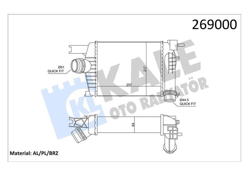 TURBO RADYATÖRÜ (INTERCOOLER) CLIO IV 12> CAPTUR 13> DUSTER 13> 0.9TCe 1.2TCe 1.5dCi - KALE - OEM 144961381R