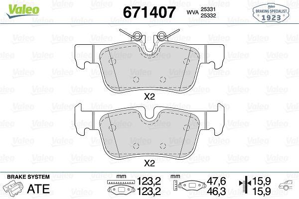 FREN BALATASI ARKA BMW F40 F44 F45 F46 F48 F49 F39 . MINI F54 F60 - VALEO - OEM 34201543683