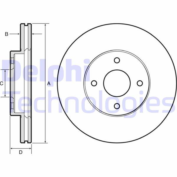 FREN DISKI ON (AYNASI) MICRA (K13) 10-> NOTE (E12) 13-> (260MM) - DELPHI - OEM 402061HA0A