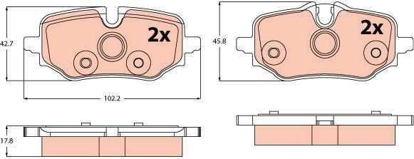 FREN BALATASI ARKA BMW F70 F74 F78 U06 U12 U11 U10 . MINI J05 J01 U25 - TRW - OEM 34208882958