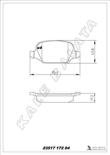 ARKA FREN BALATASI ALFA ROMEO MITO 09> FIAT LIN - KALE - OEM 71770108