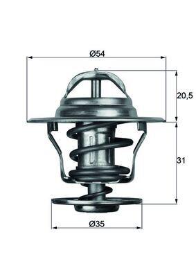 TERMOSTAT LGN-ASTRA-GOLF-JETTA-PASSAT-CORDOBA-IBIZA-TOLEDO-CADDY (87C) - MAHLE - OEM 032121113