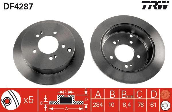 ARKA FREN DISKI AYNASI SANTAFE 01> TUCSON 04> SPORTAGE 04> TRAJET 00> 284mm - TRW - OEM 584113A300
