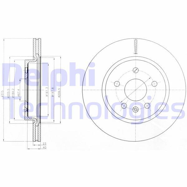 FREN DISKI ARKA (5D 315MM) INSIGNIA 08- - DELPHI - OEM 569128