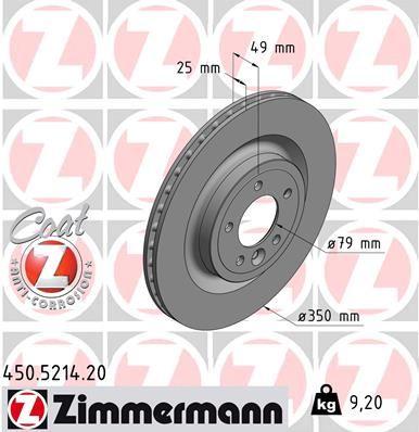 FREN DISKI ARKA LAND ROVER DISCOVERY L462 RANGE ROVER L405 L494 - ZIMMERMANN - OEM LR099036
