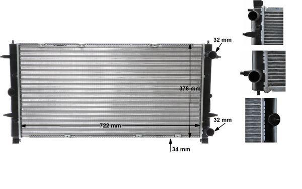 RADYATÖR TRANSPORTER T4 2.4-2.5 TDI(AC+KLİMASIZ+MEK+OTOM) (719x346x34) - MAHLE - OEM 701121253D