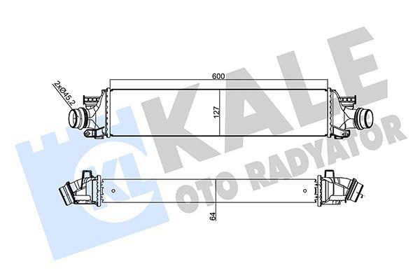 TURBO RADYATORU (INTERCOOLER) CHEVROLET AVEO 1.4/ 1.3D 12=> (600x129x64) AL/BRZ 600X127X64 - KALE - OEM 95199556