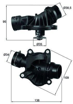 TERMOSTAT 88 ºC BMW M47 M57 E90 E87 E46 E91 E92 E93 E60 E61 E64 E65 E83 E70 - MAHLE - OEM 11517805811