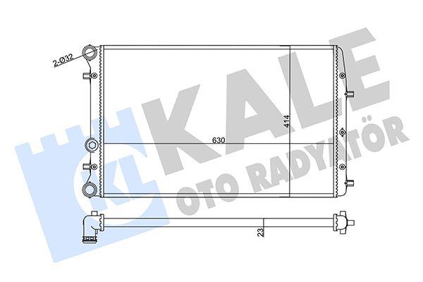 SU RADYATÖRÜ VW POLO 02=>SEAT CORDOBA-IBIZA III 02=>SKODA FABIA 99=> 1.2 1.4 1.6 16V 1.9TDI (MT) (AC NAC) (MEKANİK) (630x414x23) (6Q0121253Q-6QE121253A) - KALE - OEM 6Q0121253M