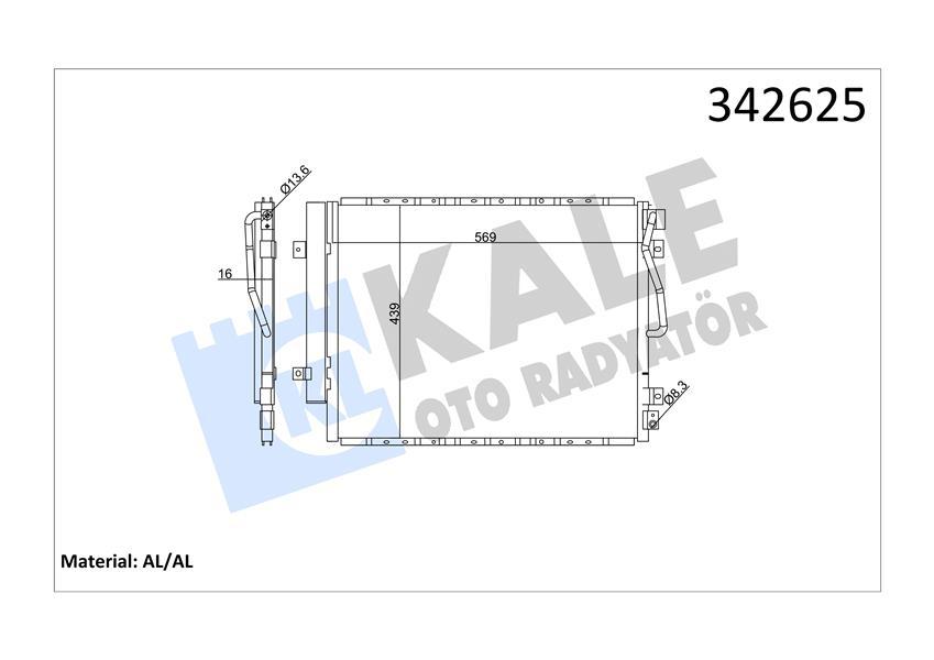 KLIMA RADYATORU HYUNDAI SORENTO I 2.5 CRDI 02> (AL/AL) (KURUTUCU ILE) - KALE RADYATOR - OEM 976063E901