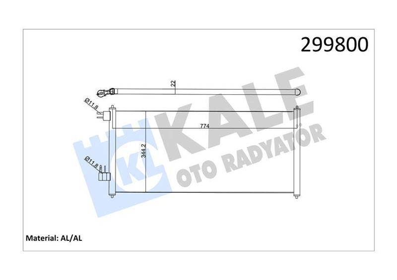KLIMA RADYATORU FORD TRANSIT CONNECT 02>13 AC (AL/PL/BRZ) - KALE RADYATOR - OEM 4488406