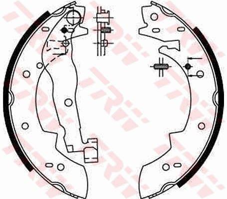 PABUCLU BALATA 228×42 mm RENAULT R21 CONCORDE PEUGEOT P305 P405 83- - TRW - OEM 4241.56