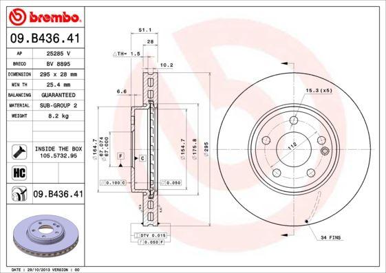 FREN DISKI ON MERCEDES W176 W246 C117 X117 X156 — BREMBO 09B43641 - BREMBO - OEM A2464212412