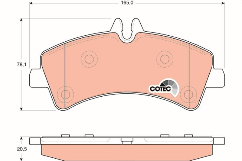 FREN BALATASI ARKA MERCEDES SPRINTER B906 . VW CRAFTER 30-35-50 CIFT TEKER - TRW - OEM A0044208120