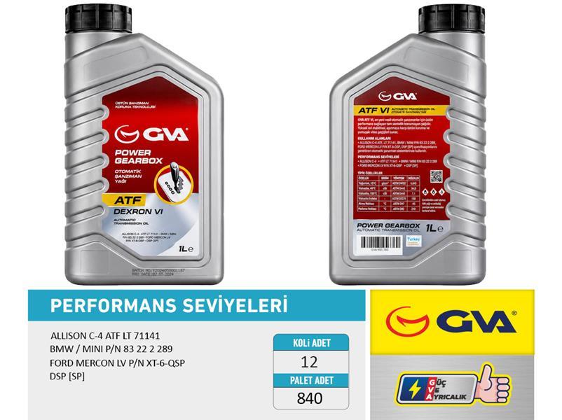 OTOMATİK ŞANZIMAN YAĞI ATF DEXRON VI KIRMIZI 1 LT — GVA 9921760 - GVA
