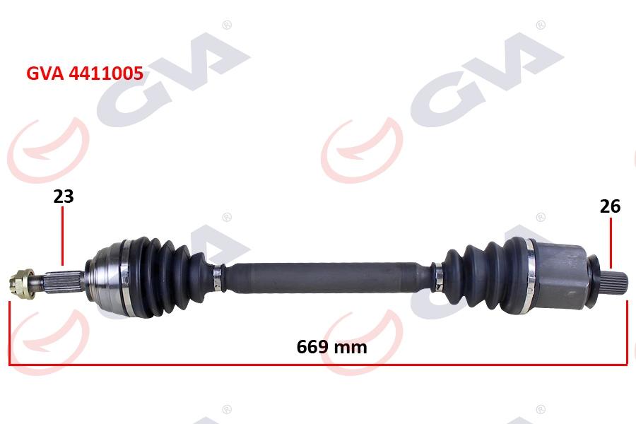KOMPLE AKS SOL MEGANE II 1.6 16V (03-08) (669mm)( - GVA - OEM 8200613829