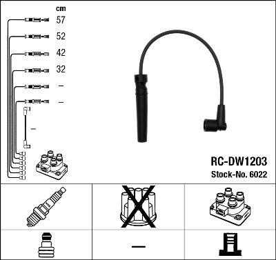 BUJİ KABLO TAKIMI (SETİ) CHEVROLET CRUZE-LACETTI-KALOS-AVEO-REZZO-NUBIRA 1.6 1.4 16V DOHC - NGK - OEM 96450249