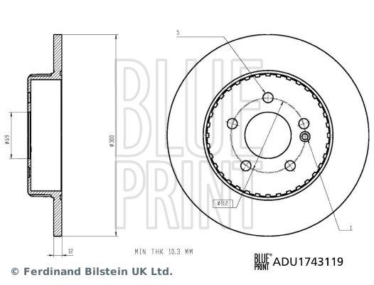 FREN DISKI ARKA MERCEDES C-CLASS W205 S205 C205 A205 - BLUEPRINT - OEM A0004230512