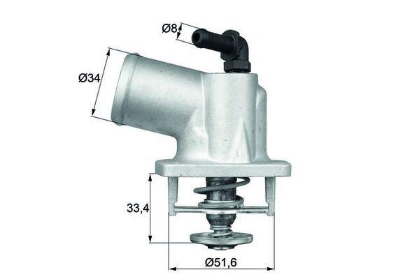 TERMOSTAT (KOMPLE) ASTRA G-CORSA C-VECTRA B-C-MERIVA-ZAFIRA-1.4-1.6-1.4 16V-1.6 16V (92C) - MAHLE - OEM 95517651