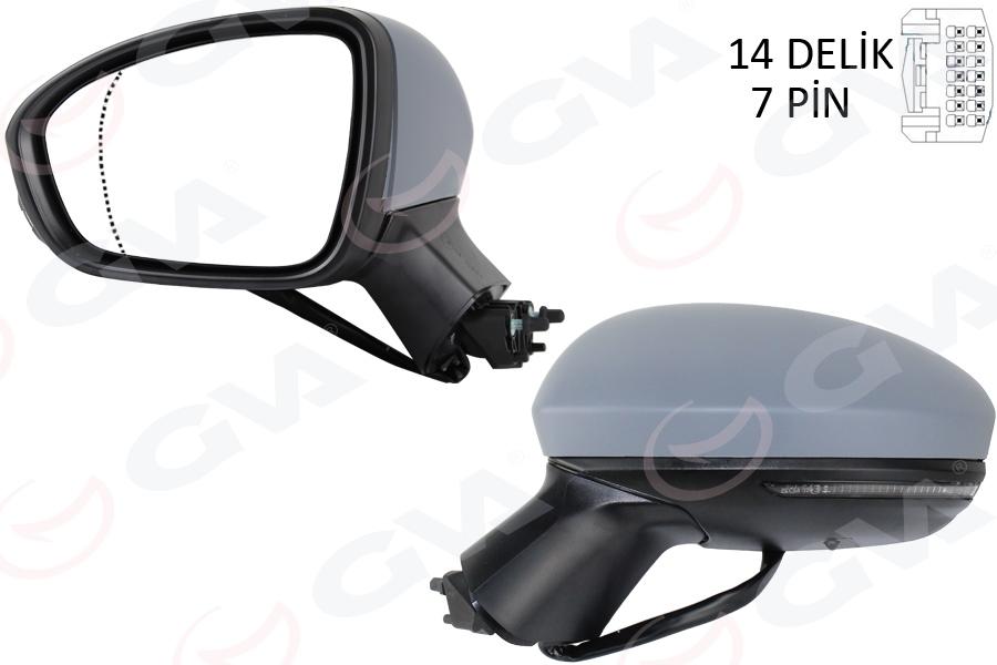 DIŞ DİKİZ AYNASI SOL ELEKTRİKLİ+ISITMALI+SİNYALLİ+ASTARLI+ASFERİK CLIO V (19-) 12H7P - GVA - OEM 963026687R