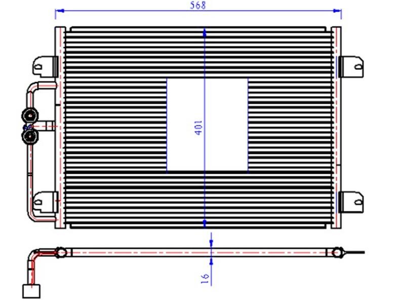 KLİMA KONDENSERİ MGN I-SCENIC I 1.4-1.6-2.0-1.9D (96-03) (565x391x16) - ORIS - OEM 7700425843