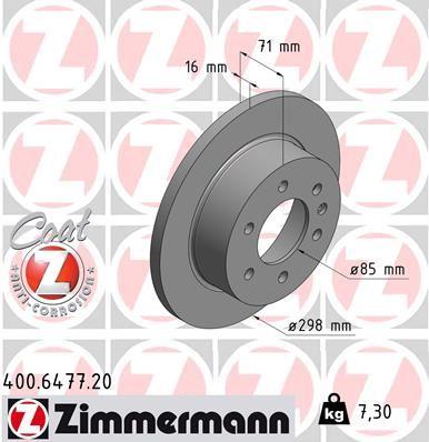 FREN DISKI ARKA MERCEDES SPRINTER B906 B907 B910 . VW CRAFTER 30-35-50 - ZIMMERMANN - OEM A9064230012