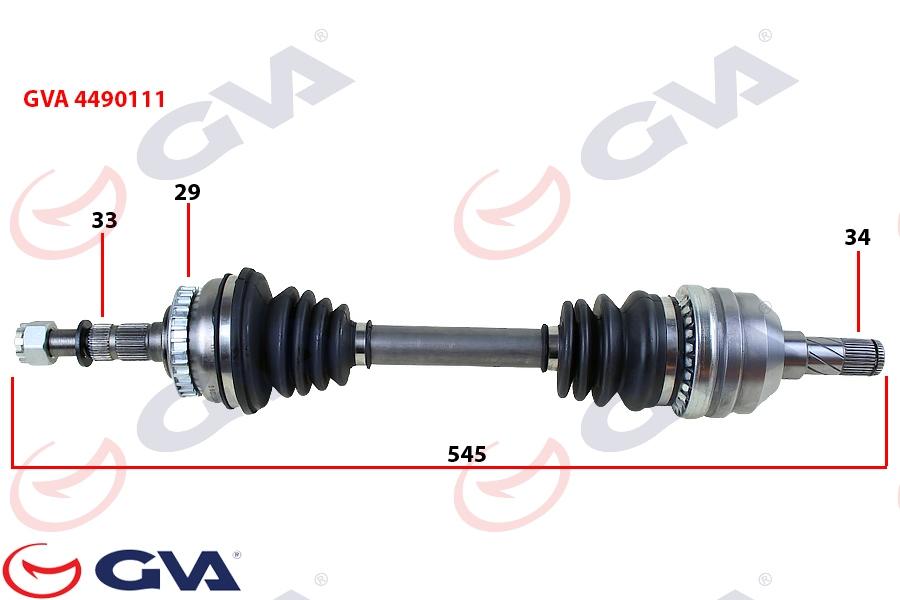 KOMPLE AKS SOL VECTRA B 1.6İ-1.8İ-2.0İ (95-03) ABS`Lİ (29 DİŞ) (595mm) - GVA - OEM 374261
