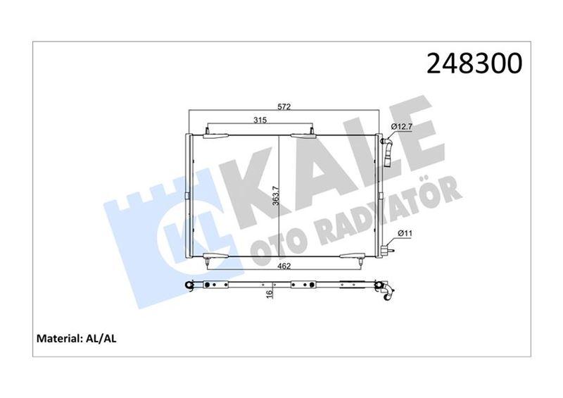 KLIMA RADYATORU PEUGEOT 206 (AL/BRZ) (KURUTUCU ILE) - KALE RADYATOR - OEM 6455FY