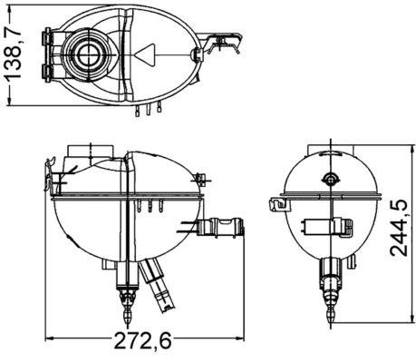 RADYATOR YEDEK SU DEPOSU MERCEDES W204 S204 C204 C218 X218 W212 S212 C207 A207 X204 - MAHLE - OEM A2045000749